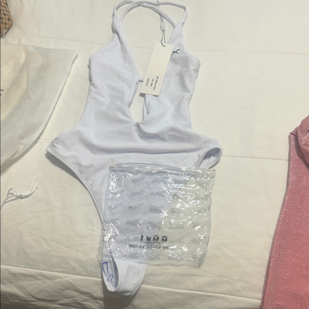 Boutine LA White Plunge One-Piece Swimsuit